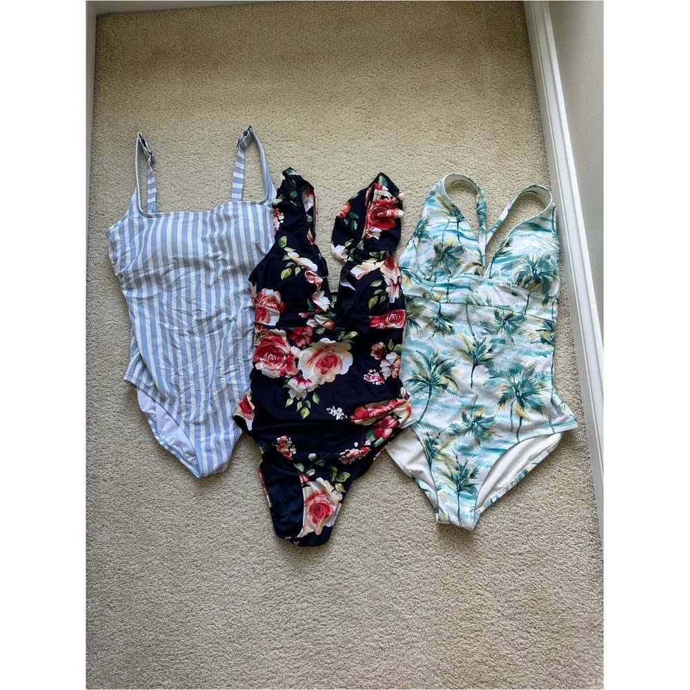 Tropical Coastal Floral Swimsuit Bundle Large One Pieces